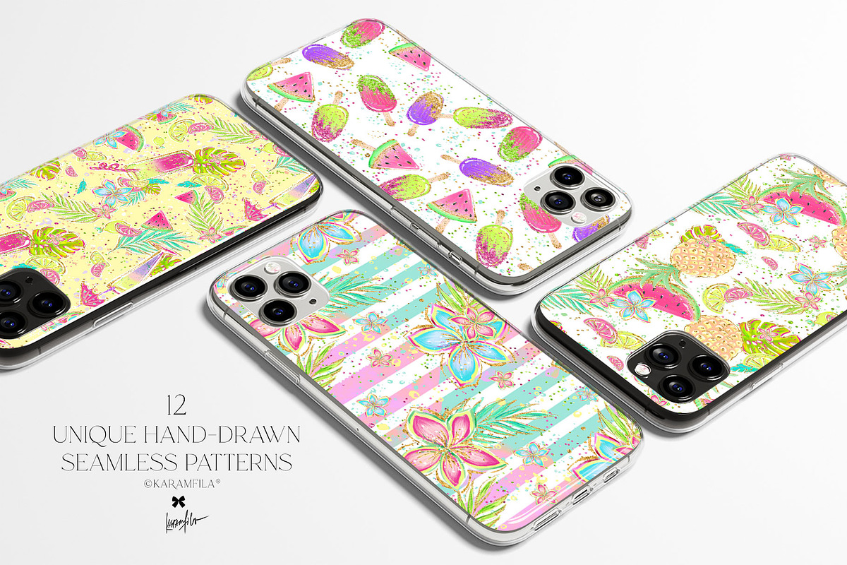 Summer Beach Camper Tropical Pattern, a Pattern Graphic by KaramfilaS (Photo 2 of 16)