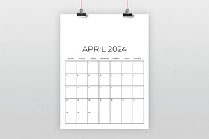 2024 Vertical 8.5 X 11 Inch Calendar