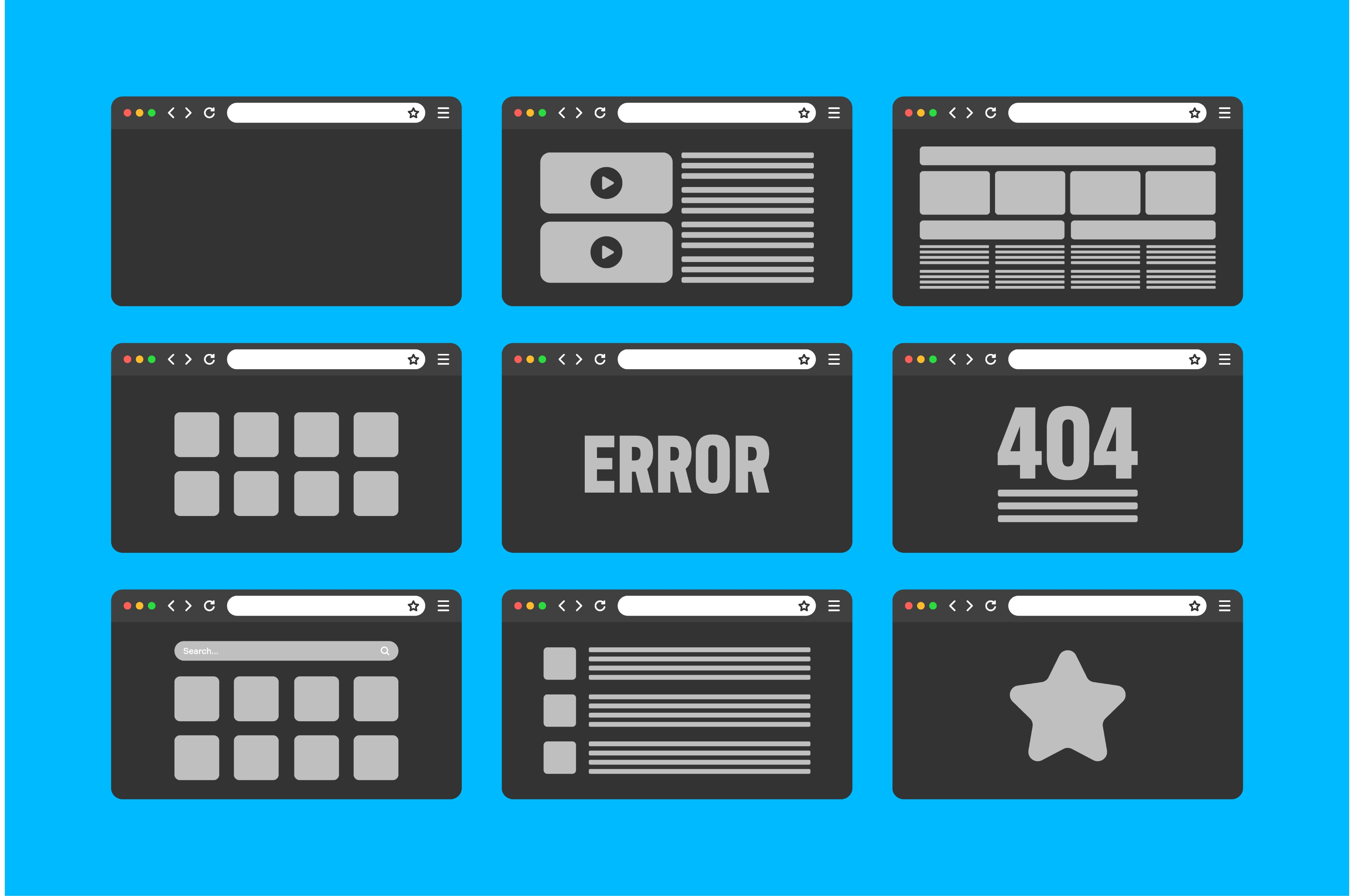 Web browser window, pages layout, a Technology Illustration by 32pixels