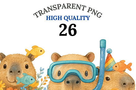 26 Capybara Clipart PNG