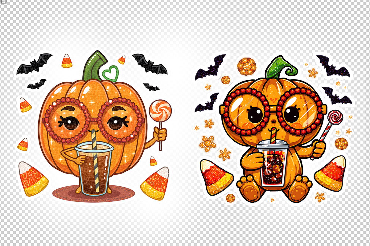 Cute Halloween Pumpkin Drink Bundle, an Illustration by Artonix (Photo 4 of 5)
