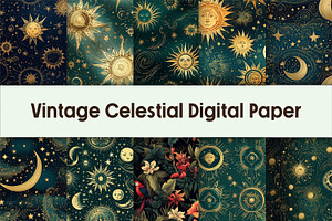 Vintage Celestial Digital Paper