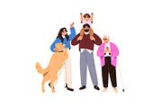 Families with kids celebrating set, a Person Illustration by PaperTrident (Thumbnail 2 of 7)