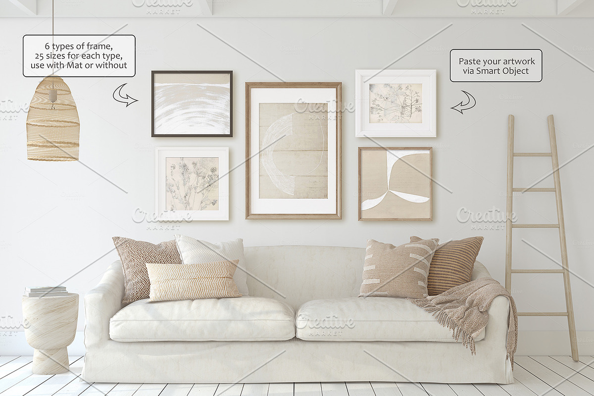 BOHO HOME Wall&Frame Mockups, a Poster Template by MyHomeMockups (Photo 6 of 12)