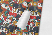 Vector Cute Woodland Animals Pattern, a Pattern Graphic by Chloe's Illustrations (Thumbnail 4 of 5)