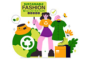 10 Sustainable Fashion Illustration, a Person Illustration by denayunebgt (Thumbnail 1 of 4)