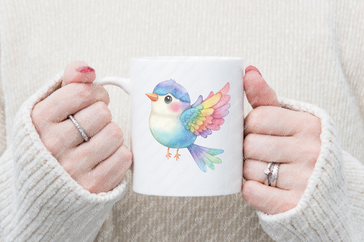 Watercolor Whimsical Birds Clipart, an Illustration by Watercolor design (Photo 8 of 11)