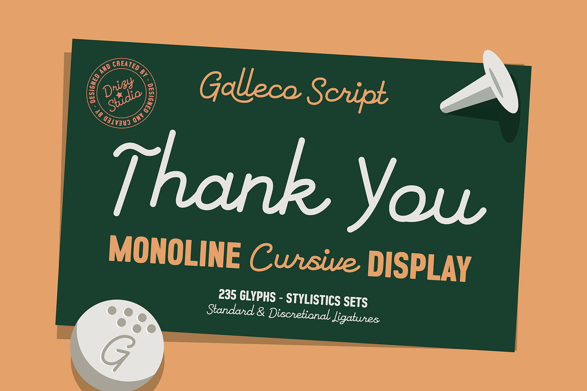 Galleco Script – Monoline Cursive, a Script Font by Drizy (Photo 10 of 10)