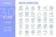 Digital Marketing Icons, an Outline Icon by Kalash (Thumbnail 2 of 3)