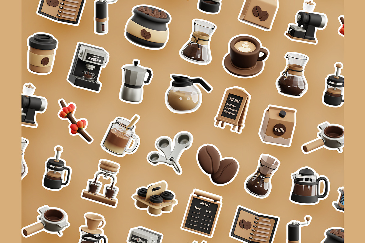 Coffee Shop 3D Icons, an Object 3D Model by Rakata Studio (Photo 5 of 5)