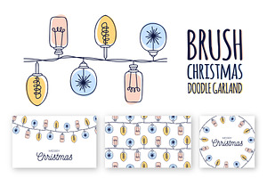 Christmas Doodle Garland Brush