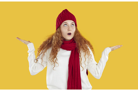Funny young woman in warm hat and, a Beauty & Fashion Photo by StudioRomantic