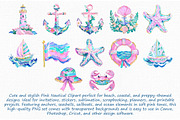 Pink Nautical Clipart, an Illustration by Libby Wishes (Thumbnail 2 of 7)