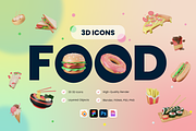 3D Food Icons, a 3D by Flat Icons (Thumbnail 1 of 8)