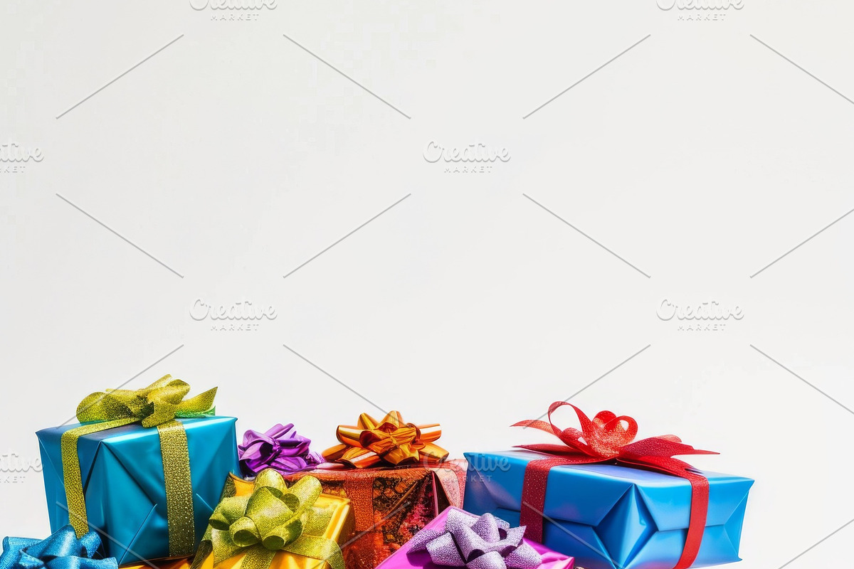 86 Gift boxes with ribbons and bows, a Holiday Photo by Handmadefont (Photo 51 of 90)