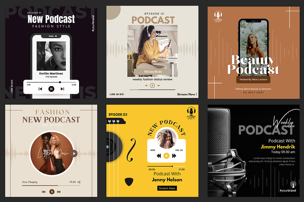 Canva instagram Podcast Template, a Social Media Template by illycreative (Photo 2 of 5)