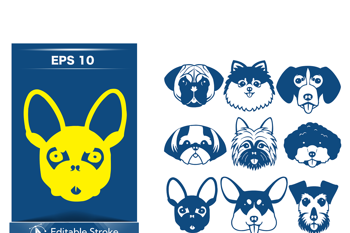 Adorable Dog Faces Collection, a Finance Illustration by CarWrap design (Photo 3 of 3)