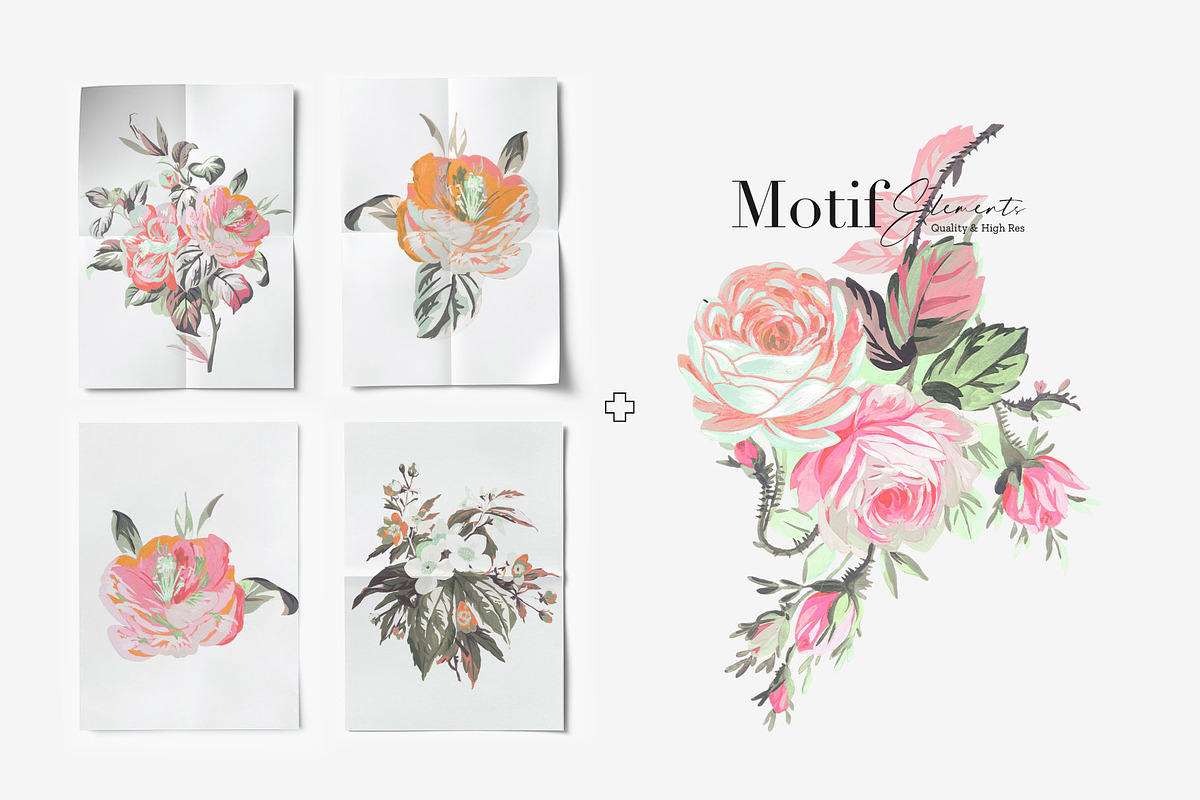 Autumn Rose Prints & Motifs, a Pattern Graphic by TSTUDIO (Photo 5 of 13)