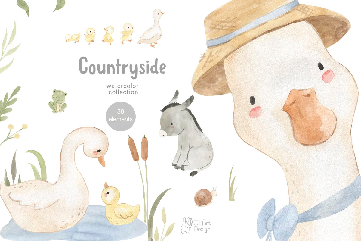 Animal BUNDLE. Watercolor, an Animal Illustration by OlliArtDesign (Photo 12 of 17)