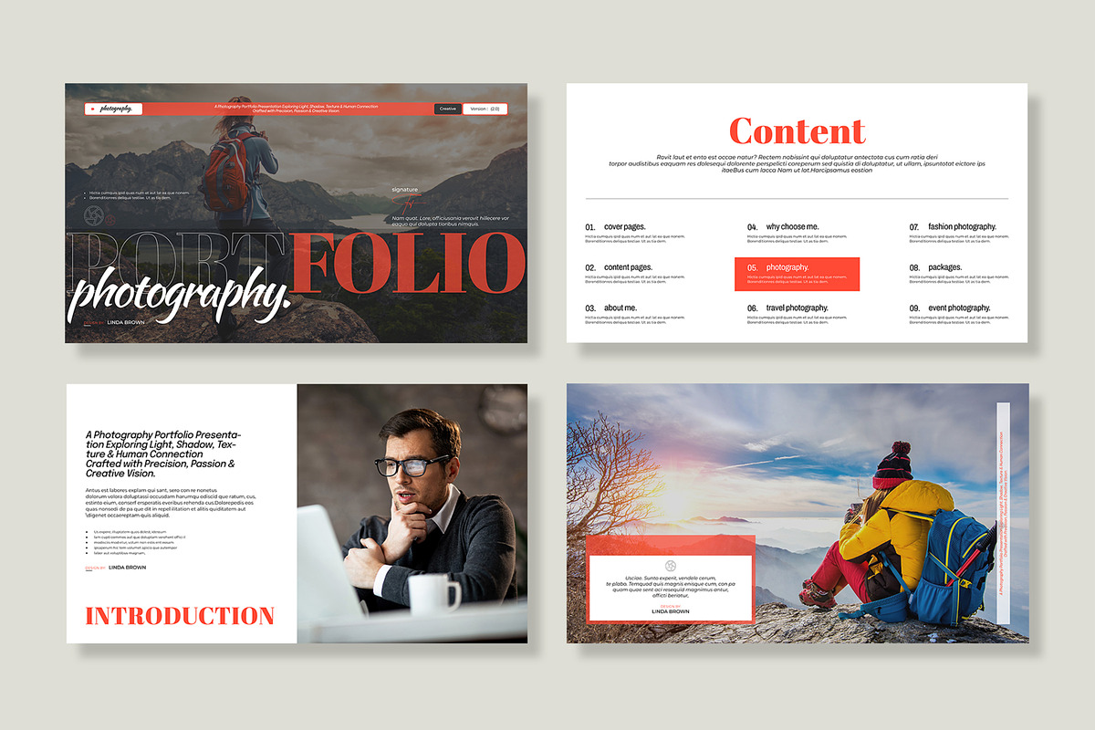 Photography Portfolio Presentation, a Presentation Template by MightyDesign (Photo 2 of 8)