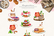 Sweet Desserts. Watercolor set, a Food Illustration by JuliaBadeeva (Thumbnail 2 of 7)