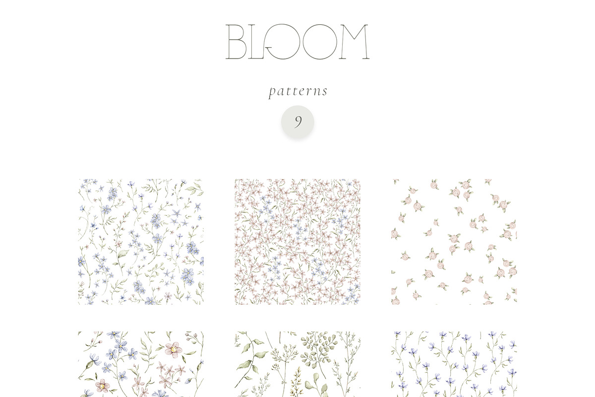 BLOOM Watercolor floral collection, a Decorative Illustration by Kreker Kate (Photo 7 of 9)