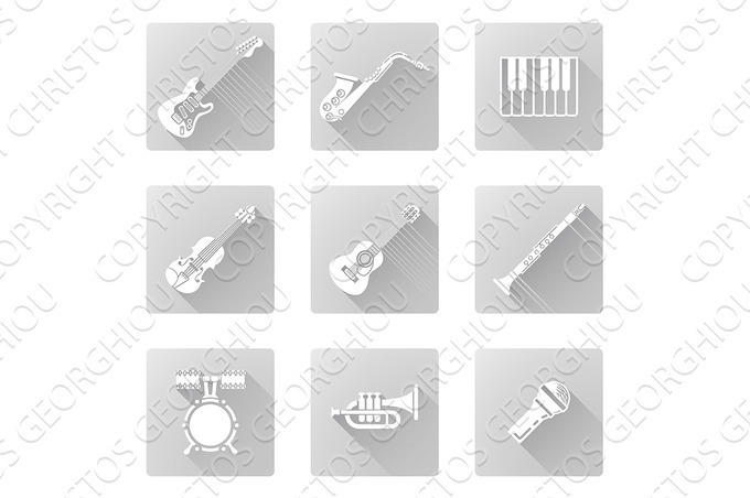 Musical Instrument Icons by Christos Georghiou | Creative Market