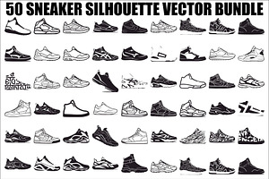 Sneaker Silhouette Vector Bundle, an Illustration by Designs_River