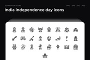India independence day icons, an Outline Icon by Wencory (Thumbnail 3 of 3)