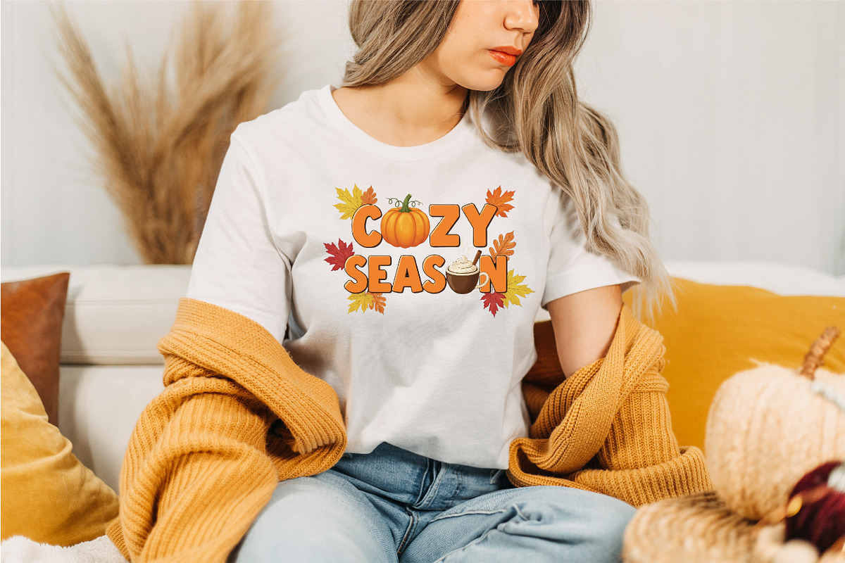 Cozy Season PNG, Pumpkin Fall Png, an Illustration by Designking (Photo 4 of 4)