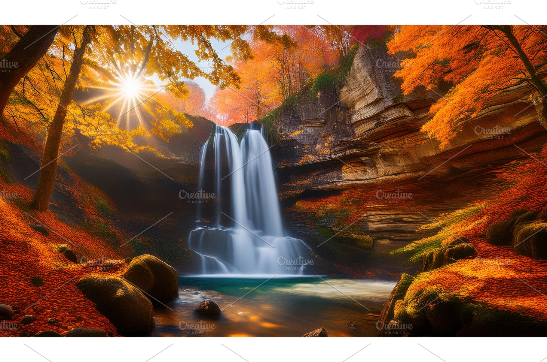 An idyllic autumn waterfall, a Beauty & Fashion Photo by Igor Tichonow