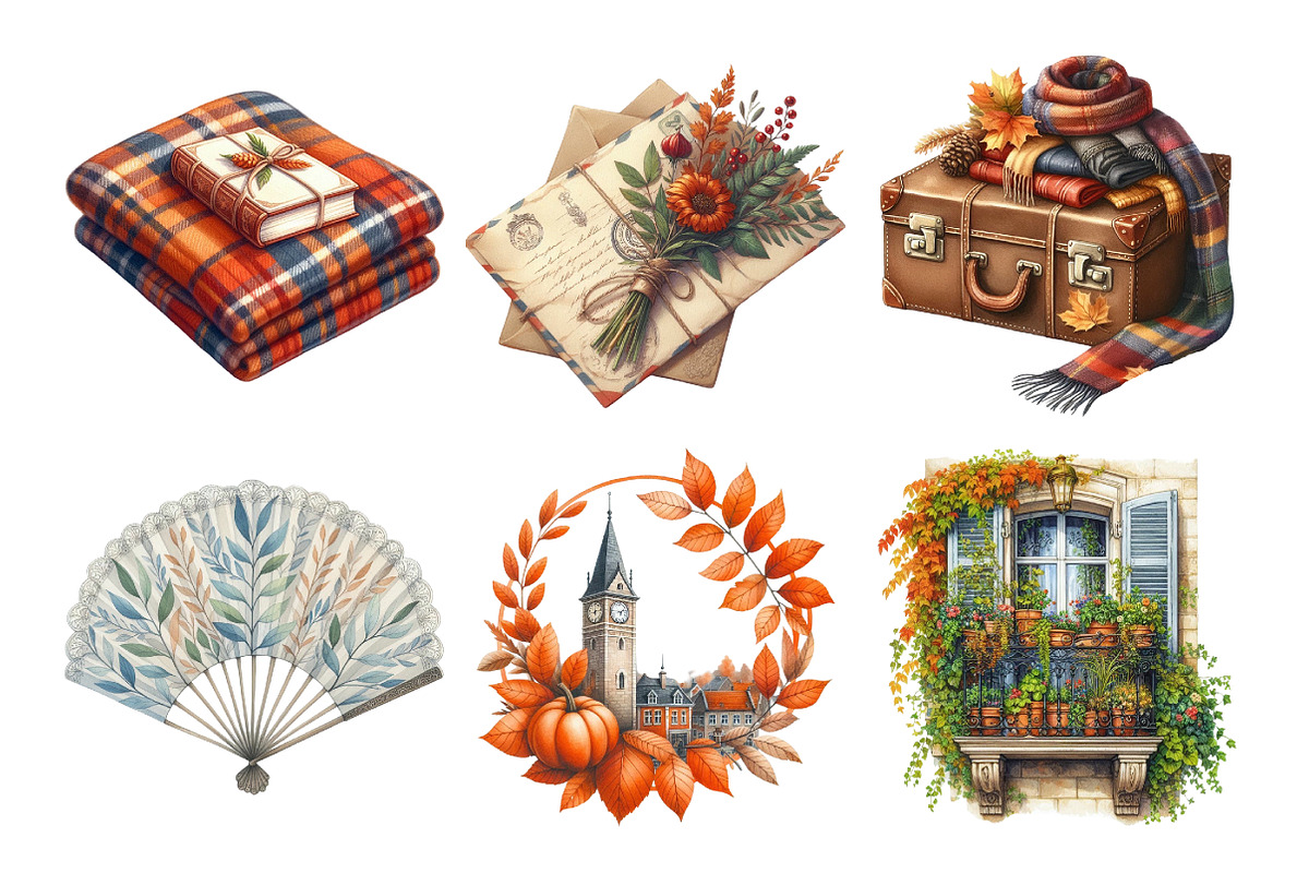 Antique Parisian Fall Clipart, an Illustration by Daily.Designs (Photo 2 of 5)