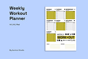 Modern Weekly Workout Planner, a Stationery Template by Gumico Studio. (Thumbnail 1 of 3)