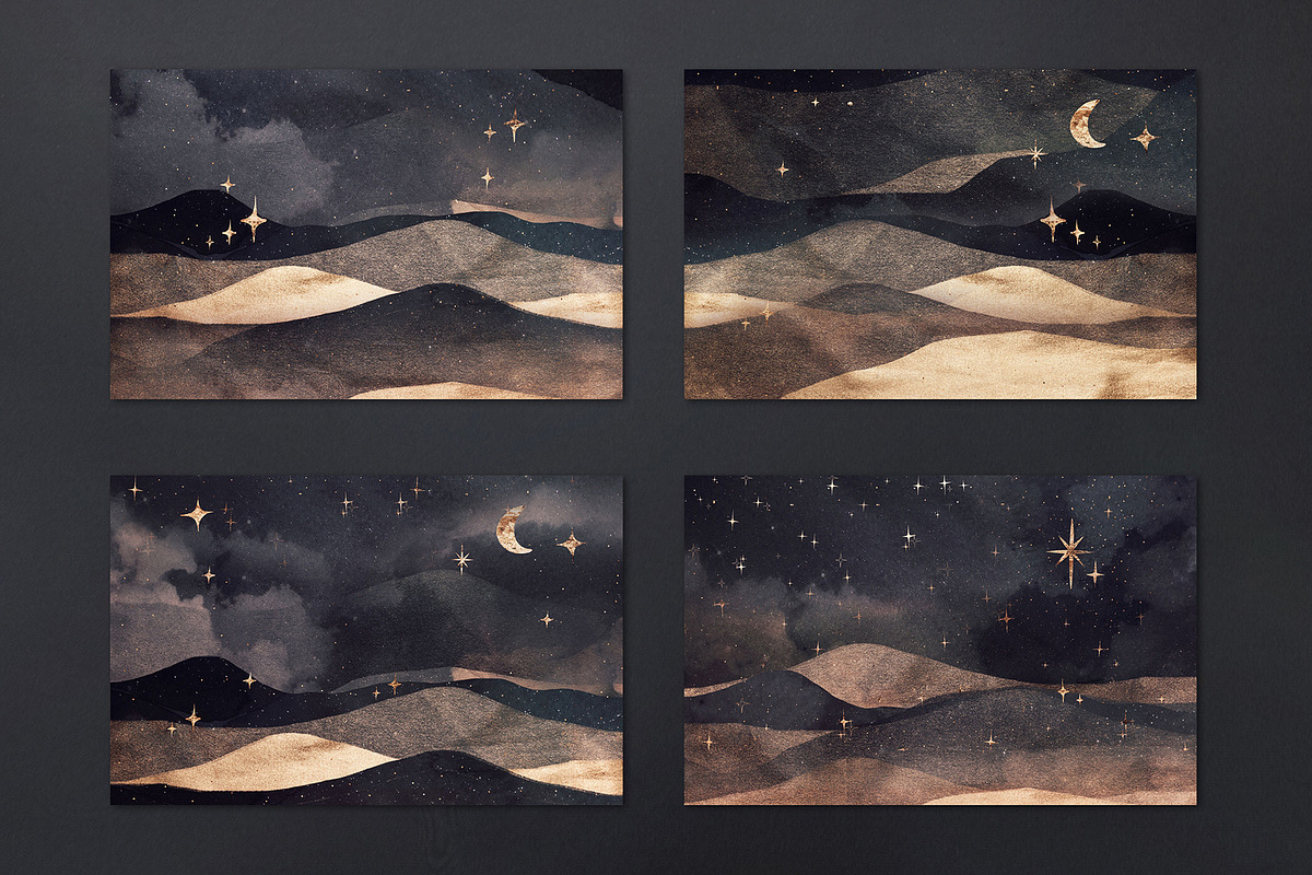 Abstract Landscape & Starry Night, a Texture Graphic by by creative paper (Photo 13 of 16)