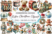 90s Retro Christmas Clipart, an Illustration by designcity5 (Thumbnail 1 of 5)