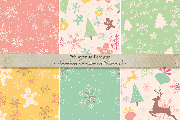 Seamless Christmas Patterns preview 3