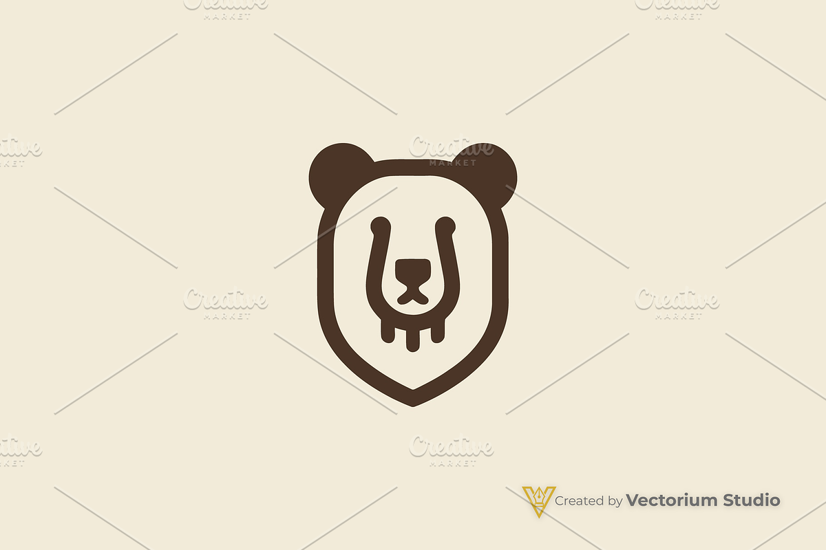 Bear Shield Minimalist Logo, a Branding & Logo Template by Vectorium Studio (Photo 2 of 5)