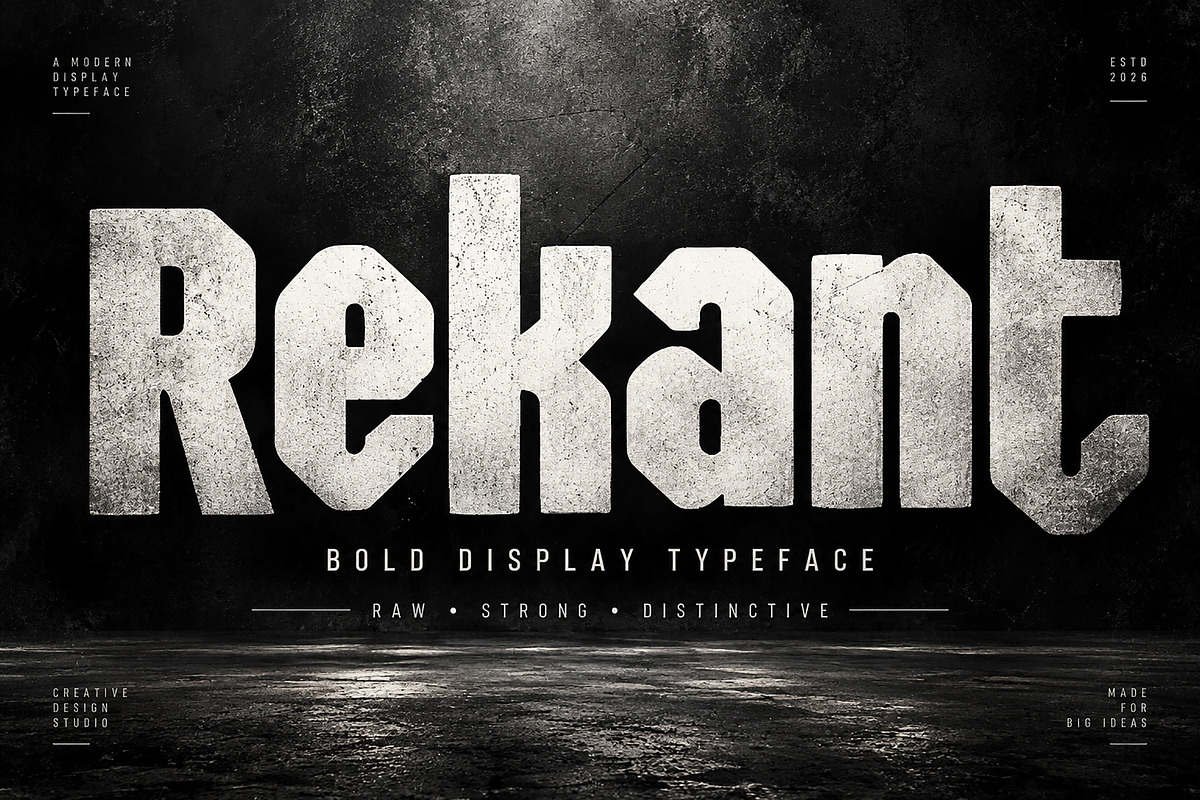 Rekant — Bold Display Typeface, a Script Font by Wow Magic (Photo 2 of 5)