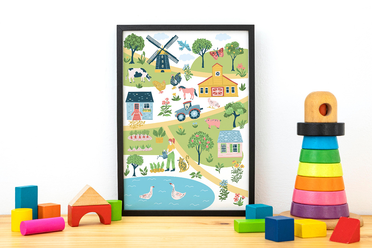Fun at the Farm - Map Creator, an Object Illustration by Anna Ivanir (Photo 2 of 12)