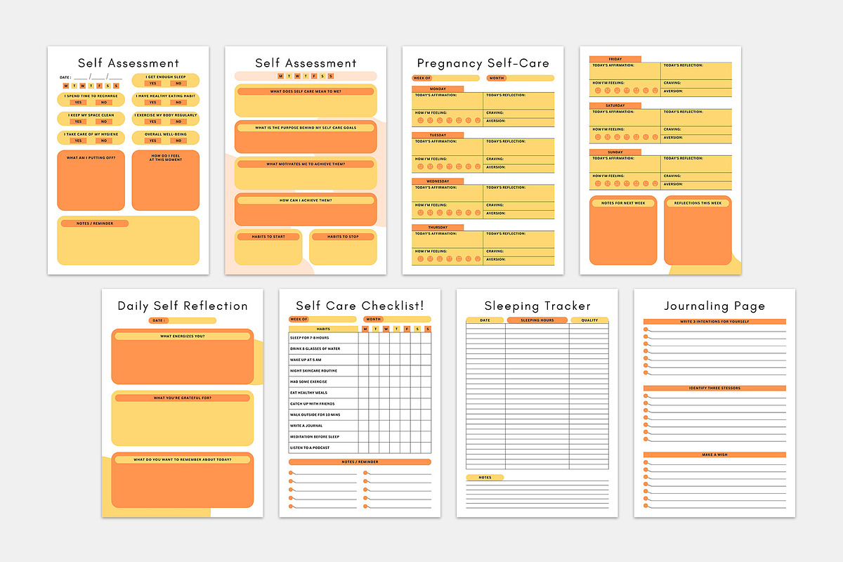Self Care Help Planner Canva, a Stationery Template by MNT-Creator (Photo 6 of 8)