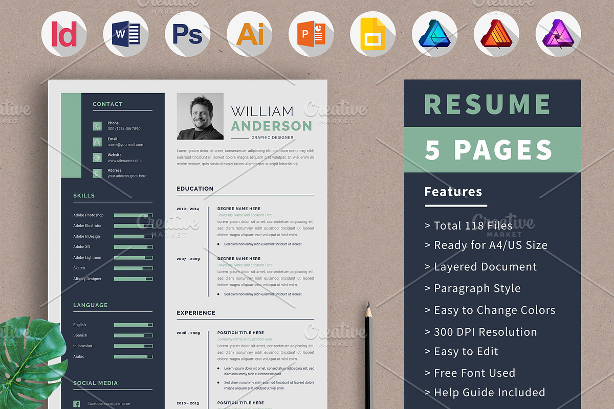 Resume with Cover Letter & Portfolio, a Resume Template by Alice_s (Photo 1 of 6)