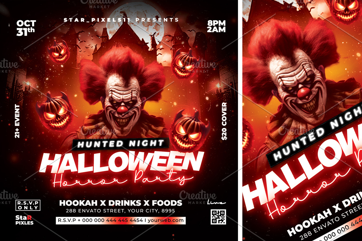 Halloween Horror Party Flyer, a Flyer Template by StarPixles11 (Photo 3 of 3)