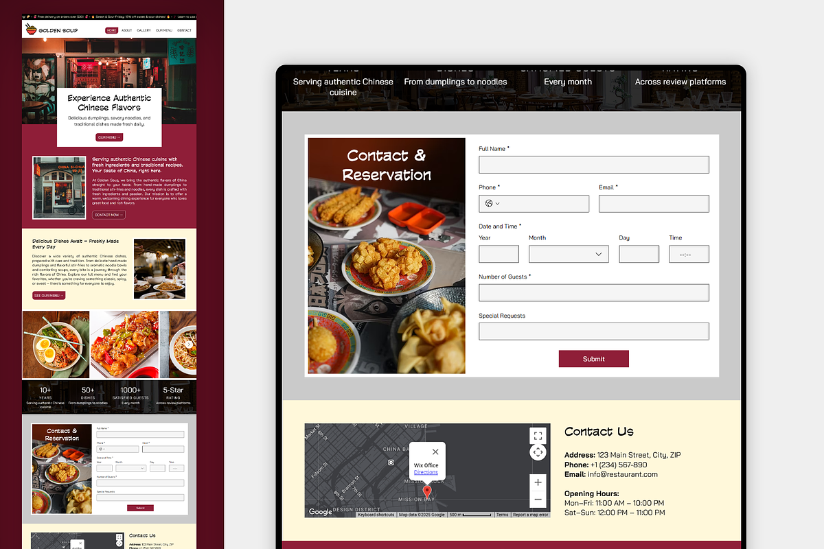 Chinese Restaurant Website preview 2