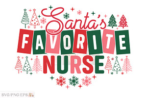 Christmas Nurse Svg Santa's Favorite, a Graphic by mh_arif