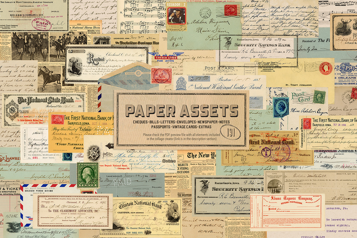 Vintage Collage Creator 1170+ Assets, an Object Graphic by Veris Studio (Photo 24 of 56)