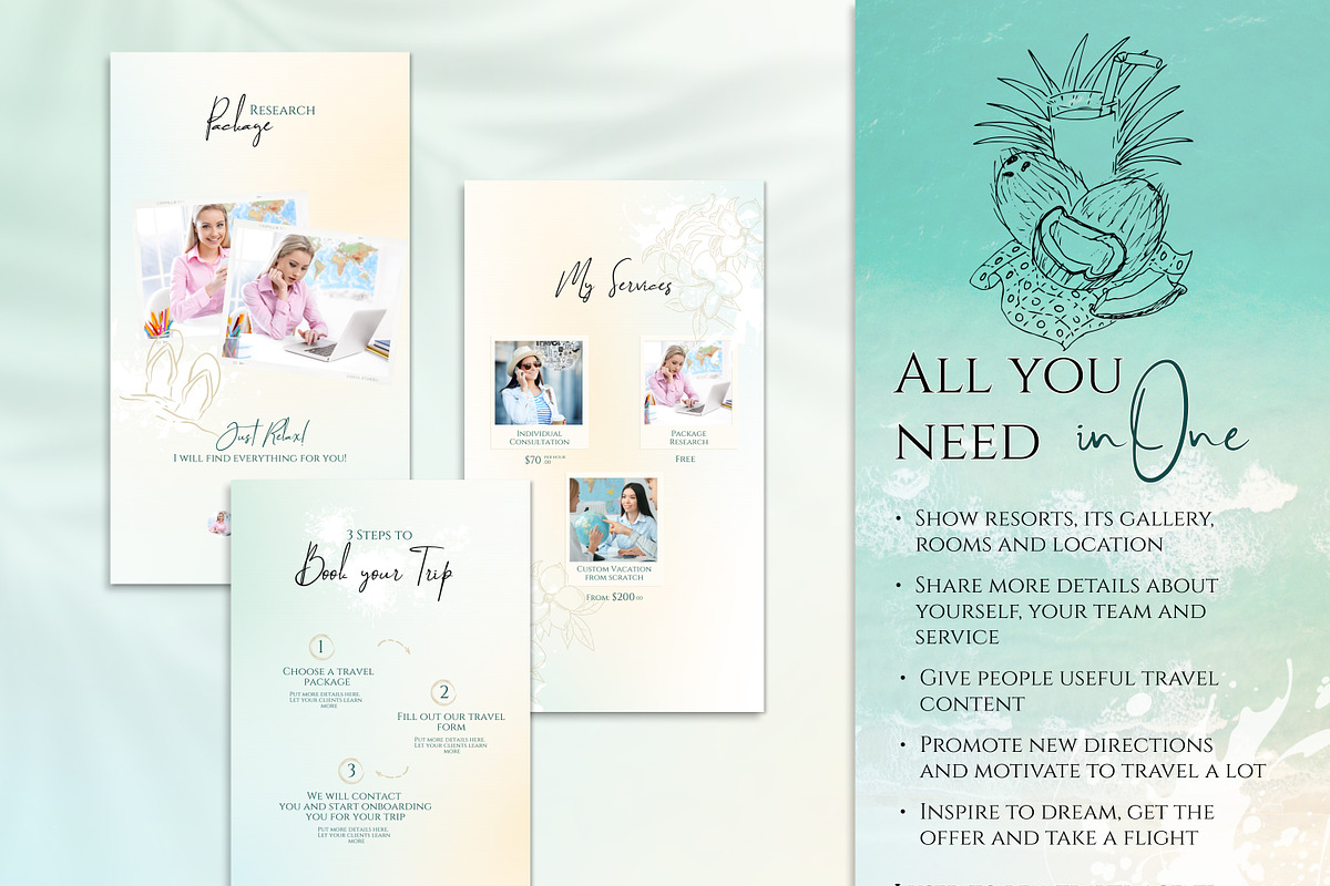 Travel Instagram Templates for Agent, a Social Media Template by Under My Cozy Roof (Photo 7 of 10)