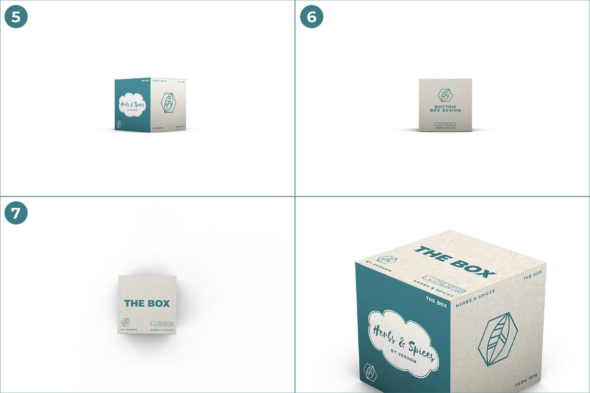 Carton Square Box Mockup, a Packaging Mockup by Illusiongraphic (Photo 6 of 8)