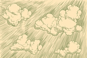 Clouds in the sky. Vector engraving., an Illustration by Vector Engraving (Thumbnail 2 of 2)