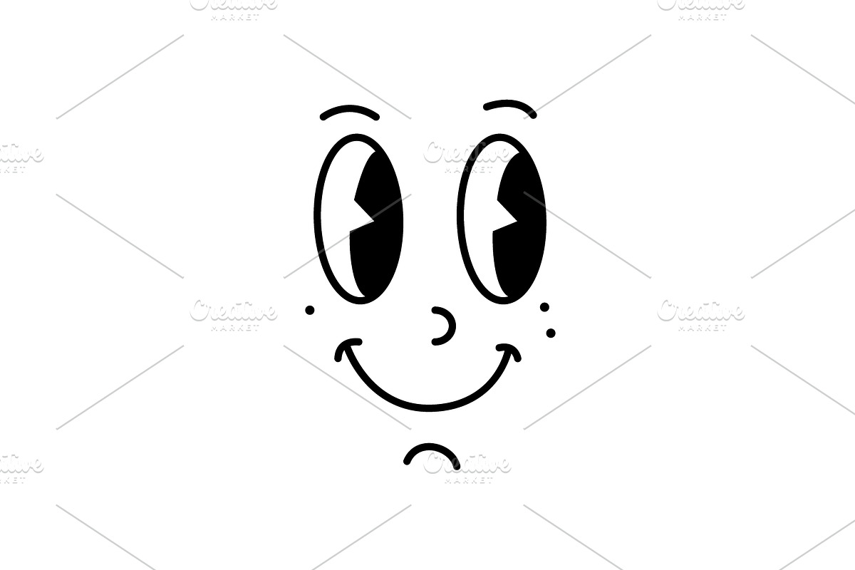 Minimal cartoon face with expressive, an Object Illustration by GraphiShop