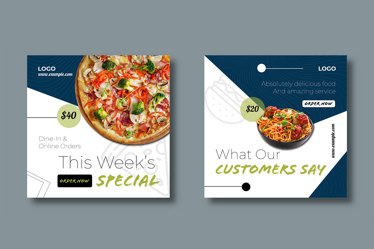 Modern Food Social Media Template preview 4
